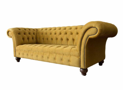 Chesterfield 3 Sitzer Designer Sofa Couch Polsterung Sofas Couches Stoff